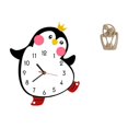 thumbnail image 1 of Reloj de pared silencioso, decorativo, de madera, con diseño de pingüino pequeño, estatua abstracta, escultura de pareja, material de resina, adecuado, 1 of 8