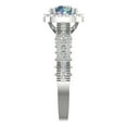 thumbnail image 3 of 2.7ct round cut blue moissanite 14k white gold halo Bridal Wedding Engagement Promise Anniversary Ring for Women size 7.25, 3 of 7