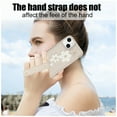 thumbnail image 6 of for iPhone 15 6.1-inch Crossbody Wallet Case, Women Flip Cover Flower Design PU Leather Kickstand Card Holder Slots Wrist Strap Lanyard Purse Phone Case for iPhone 15, White, 6 of 9