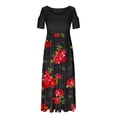 thumbnail image 3 of SMihono Robe Maxi Bohème d'Été pour Femmes Grande Taille Décontractée Col en V Sans Manches Bandage Rayé Imprimé Ample Robe Longue de Plage, 3 of 4