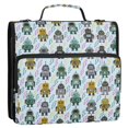 thumbnail image 5 of FORMRS Zipper Binder with Shoulder Strap 2-inch Ring 500 Sheet Capacity File Bag, Blue Cartoon Robot Pattern, 5 of 5