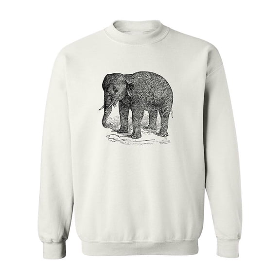 Asian Elephant Pencil Drawing Sweatshirt Men -Image by Shutterstock, Male 5X-Large
