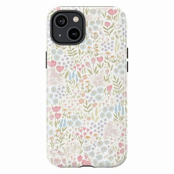 Pastel Floral iPhone Case – Aesthetic Protective Phone Cover, Cute Spring Botanical Design for iPhone 16, 15, 14, 13, 12, 11 Pro Max