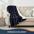 thumbnail image 5 of Walensee Sherpa Fleece Bed Blanket, Fluffy, Soft, Plush, King 108"×90", Navy, Machine Wash, 5 of 8