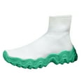 thumbnail image 3 of Womens Mens High Top Fashion Sneakers Slip on Socks Shoes Casual Comfortable Knitted Chunky Walking Shoes, 3 of 5
