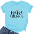 thumbnail image 4 of WEAIXIMIUNG T-Shirt Imprimé Lapin de Pâques pour Femmes Manches Courtes Col Rond Haut Décontracté Slim, 4 of 4