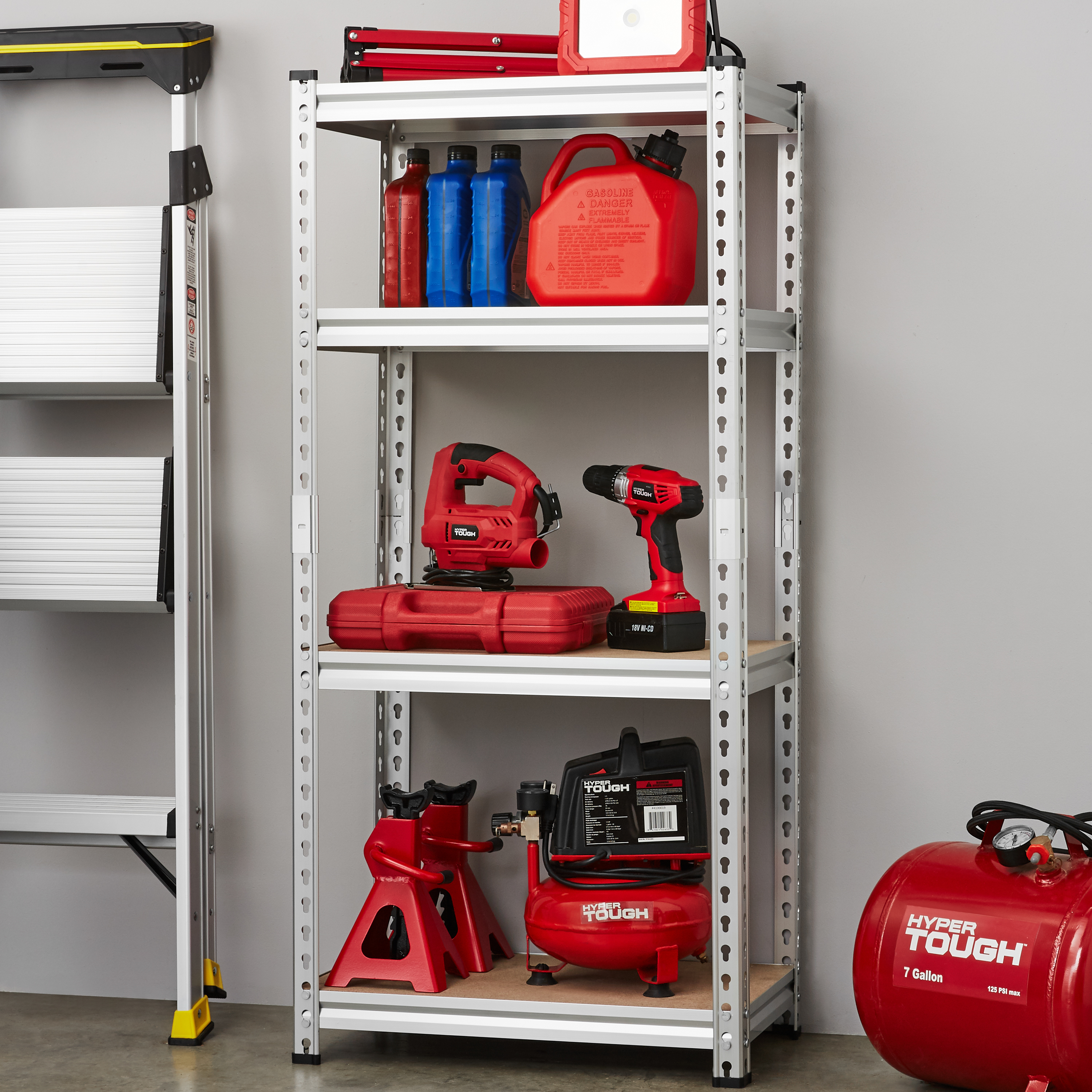 Hyper Tough 4-Level Aluminum Shelving System $18.50 (Reg. $40)