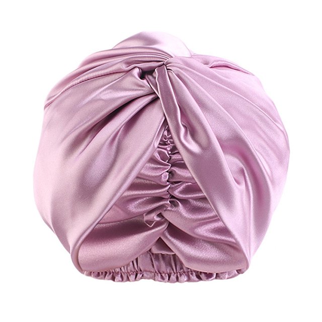 enjoywould Adjustable Satin Faux Silk Bonnet Front Knot Back Adjustable Buckle Large Long Curly Hair Wrap Elastic Drawstring Beauty Hat