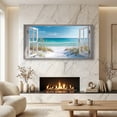 thumbnail image 3 of Ocean Beach Window Canvas Wall Art - Summer Coastal Seascape Picture Landscape Canvas Prints, Horizontal Tropical Sea Paintings Artwork for Home Decor, 3 of 7