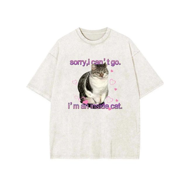 Camiseta divertida "I'm an Inside Cat Y2k" para hombres y mujeres, camisetas gráficas desquiciadas, intercambio de sudaderas divertidas