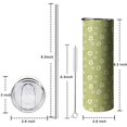 thumbnail image 5 of 20oz Lightgreen Daisy Flower White Blooms Pattern Skinny Tumblers Stainless Steel Tumbler with Lid and Straw,Vacuum Insulated Double Wall Travel Tumbler Cups with Cleaning Brush for Coffee,Tea, 5 of 6