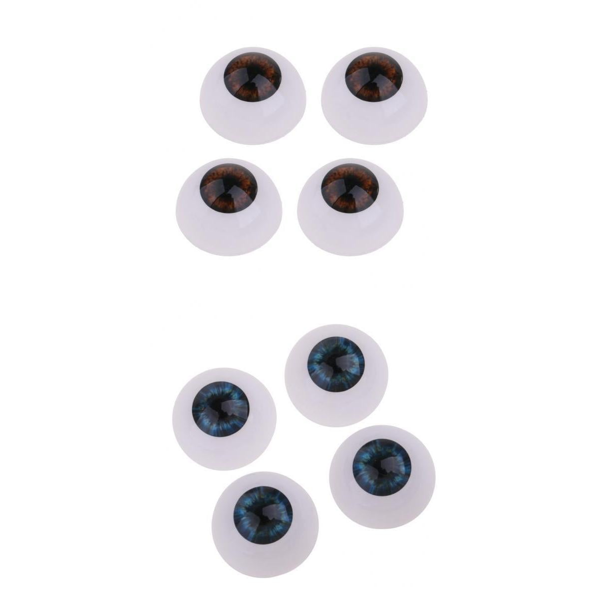 24mm Acrylic Eyeballs Safety Eyes For Baby Doll DIY Making Blue 