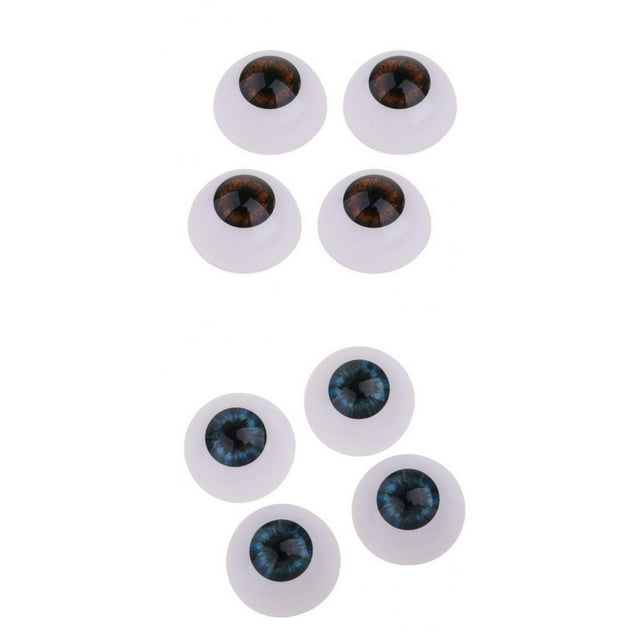 HILABEE 4 Paires 24mm Demi-Rond Poupée Nouveau-Né Yeux en Acrylique pour Bébé Reborn