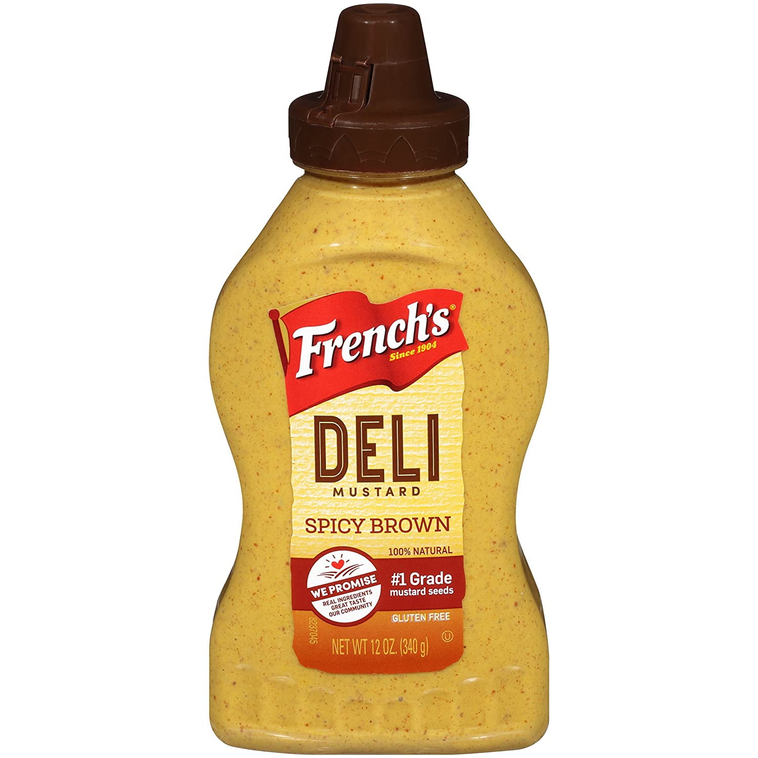 Frencha??s Spicy Brown Mustard, Hot Mustard, Stone Ground Mustard, Gluten Free, 12 oz, Pack of 12