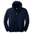 thumbnail image 4 of Gildan Heavy Blend Full-Zip Hooded Sweatshirt, Soft 50/50 Fleece Hoodie for Everyday Comfort, Navy, M, 4 of 5