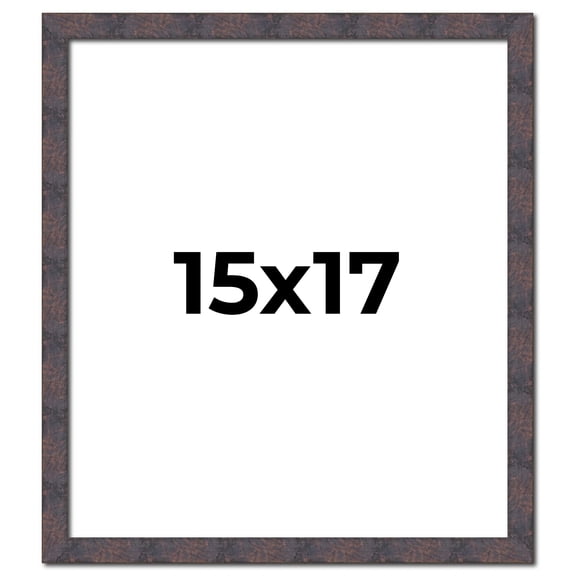 15x17 Frame Brown Rustic Lacquered Walnut Solid Wood Picture Frame Width | 0.875 Inch Moulding