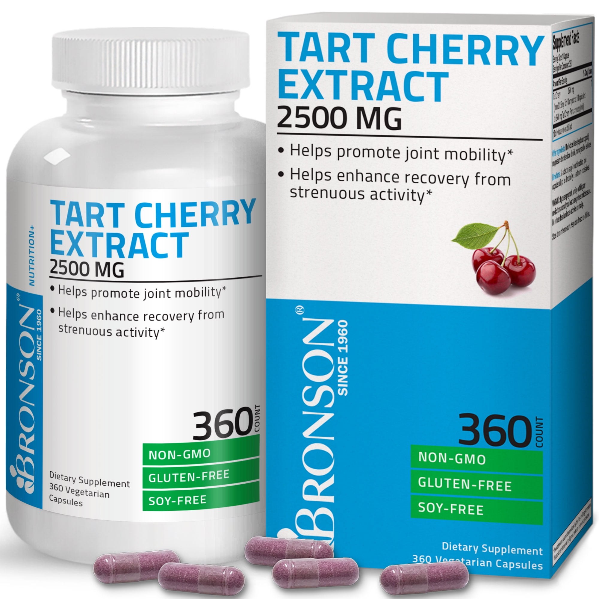 Tart Cherry Extract 2500 mg Vegetarian Capsules Premium NonGMO Gluten