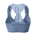 thumbnail image 3 of URBAN DAIZY Women's Seamless Lace Bra Racerback Padded Sexy Floral Mesh Bralette Crop Top Removable Pads Breathable Bustier A11_6324 Cement L, 3 of 7