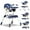 Blue, variant on BEJOLO Baby High Chair, 4-in-1 Foldable Highchair Dining Feeding Chair with Double Dining Plate & Toy Rack, Infant to Toddler, Pink