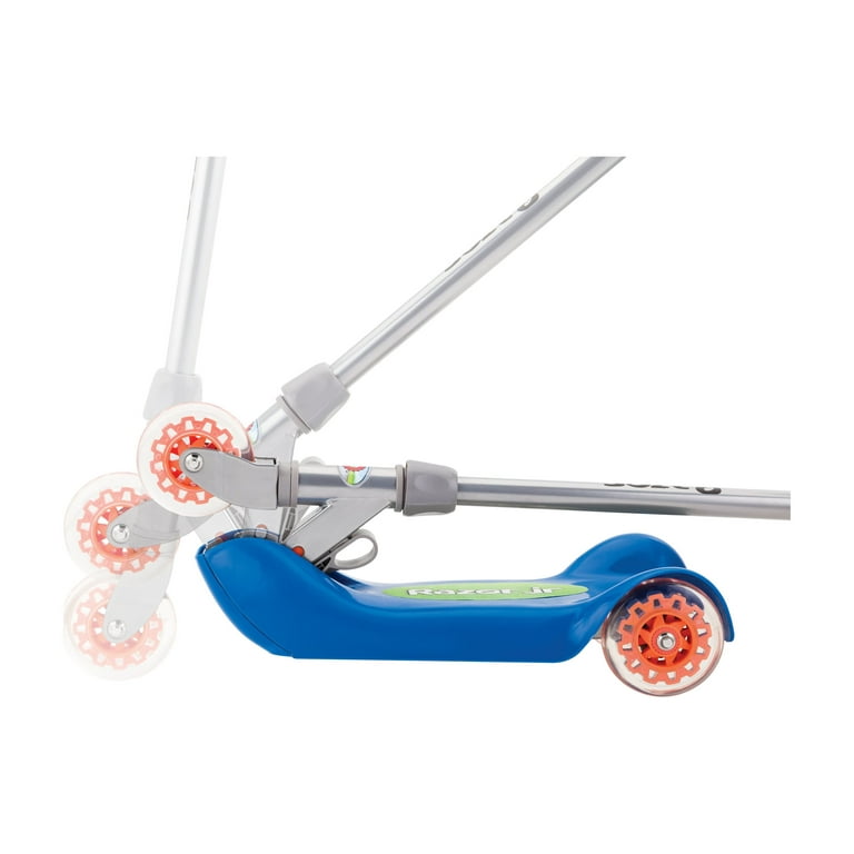 Razor Jr. Folding Kiddie Three Wheel Kick Scooter - Blue, for