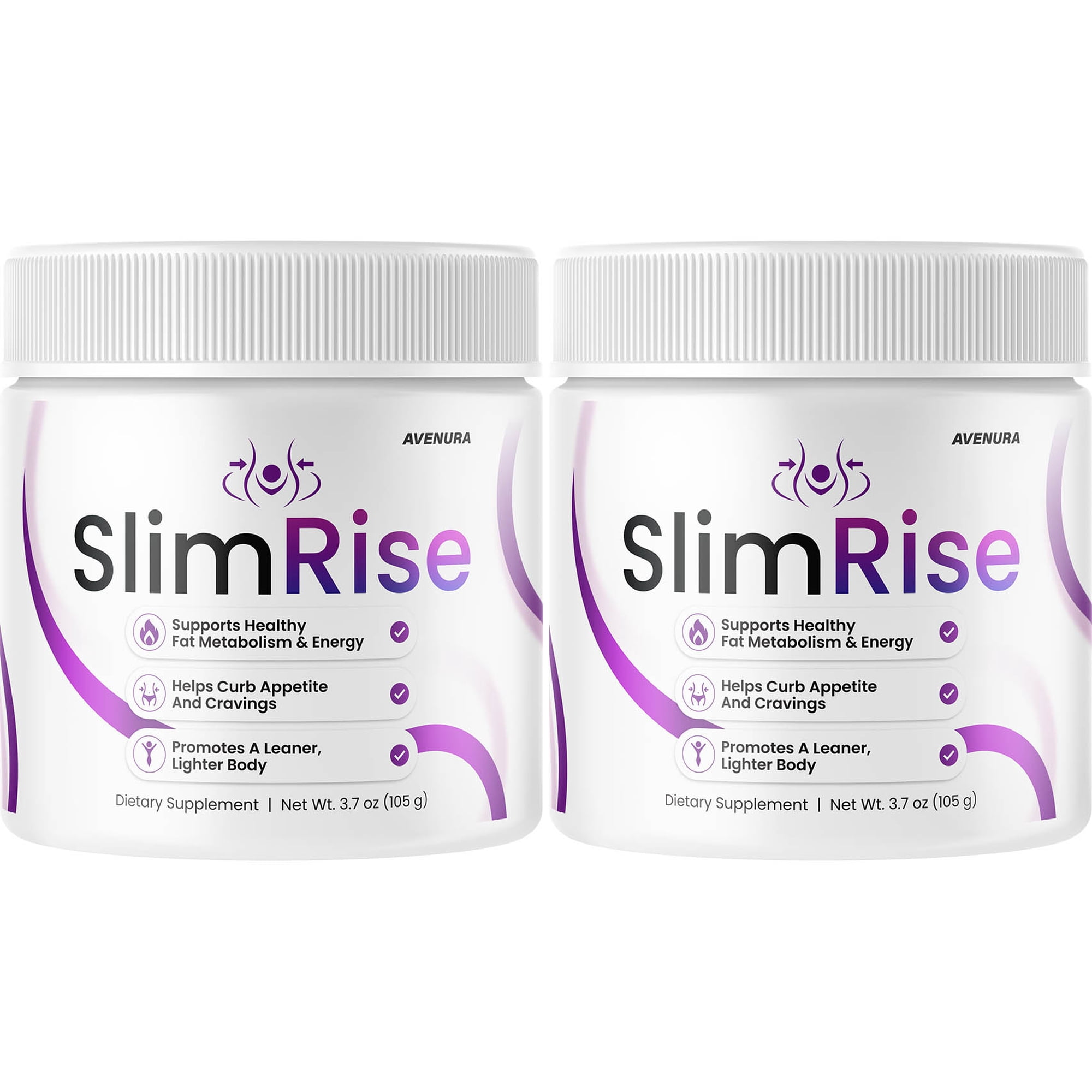 Slim Rise Supplement Powder Natural Ingredients to Support Energy, Healthy Weight, 2 Pack