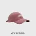 thumbnail image 4 of Riforla Fall and Winter MIZOOBEAR Sanded Three Embroidery Soft Top Baseball Cap Men's Wide Brim Face Cap Baseball Caps Pink, 4 of 4