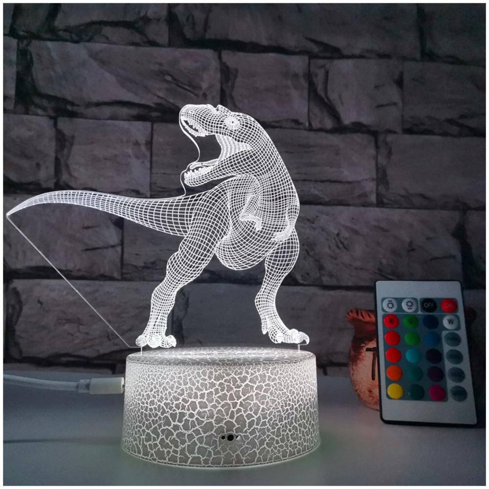 3D Dinosaur Night Light USB Charging Digital Night Light for Boys Teen