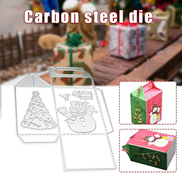 Packing Box Cutting Dies Winter Snowman Xmas Tree Carbon Steel Stencil