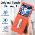 thumbnail image 2 of Compatible with Motorola Razr Plus 2023 Razr+ Case and Tempered Glass Screen Protector Back Bumper Metal Ring Holder Stand Kickstand Cell Phone Cover for Moto Razr 40 Ultra Women Men Orange, 2 of 9