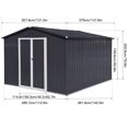 thumbnail image 2 of Olurrisa 10FT x 12FT Outdoor Metal Storage Shed, Dark Gray Apex Roof Design with Hinged Lockable Door, Durable Construction with Punched Vents, 2 of 5