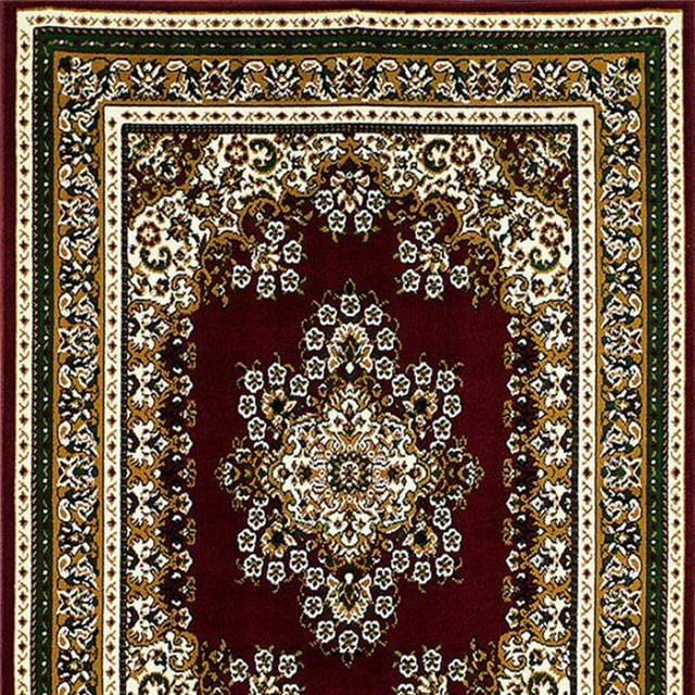 Benzara BM131378 Shinta Contemporary Area Rug, Burgundy