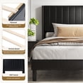 thumbnail image 6 of EDX Twin-XL Size Upholstered Platform Bed Frame with Padded Wingback Headboard, Modern Accent Bedroom Furniture, Black PU Leather, 6 of 6