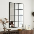 thumbnail image 4 of SHYFOY 47.25" x 31.5" Large Windowpane Mirror with Metal Frame, Industrial Wall Decor for Living Room, Easy to Hang, 4 of 11
