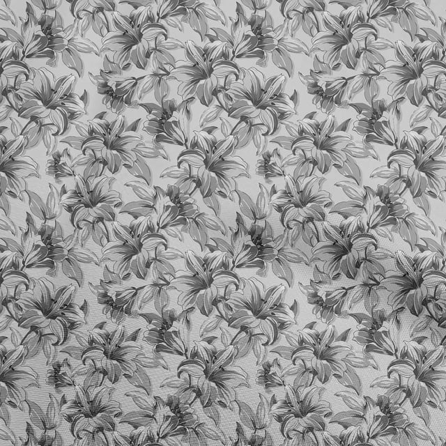 oneOone Velvet Gray Fabric Florals Sewing Material Print Fabric By The Yard 58 Inch Wide