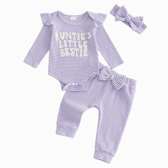 CAUYDY 3M 6M 9M 1T 2T Infant Girl Bodysuit Set Baby Girls Long Sleeved Romper Preemie Fall Winter Clothes Toddler Suits Sizes 12-18 Months,Purple