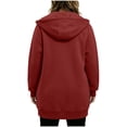 thumbnail image 5 of Womens Plus Size Hoodies Long Tunic Loose Fit Zip Up Sweatshirt Drawstring Casual Oversized Comfy Fall Coat with Pockets, 5 of 6