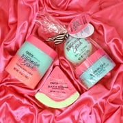 (4 pack) Onyx Bathhouse Watermelon Splash 4 oz Shaped Bath Bomb, Red, Green