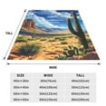 thumbnail image 3 of Honeii Western Desert Cactus Print Fleece Blanket - Throw Blanket for Bed, Sofa, Couch, Camping, and Travel , Microplush Ultra Soft Warm Blanket-80"x60", 3 of 7