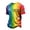 Dark Green, variant on Men's Casual Round Neck Short Sleeve Rainbow Print T-Shirt - Colorful Pattern Summer Beach Top Breathable Lightweight T-Shirts for Men Vacation,Black L