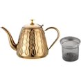 thumbnail image 1 of Stainless Steel Teapot Stovetop Teapot Food Grade Large Capacity Boil Water 1500ml Teapot for Kitchen Camping Electric Stoves, Golden, 1 of 1