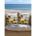 thumbnail image 5 of Outdoor Pillows Waterproof, Sunflower Bee Bedding Throw Pillows with Insert for Couch Sofa Bed, Vintage Yellow Floral Farmhouse Watercolor 18x18 Inch Pillowcases Decorative Patio Pillow Set of 1, 5 of 8