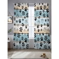 thumbnail image 2 of Blue Beige Paw Print Sheer Curtains 96 Inch Length 2 Panels Set, Vintage Farmhouse Country Wood Grain Voile Window Treatment Semi Sheer Long Curtains Drapes for Bedroom/Living Room/Kitchen 52"x96"x2, 2 of 7