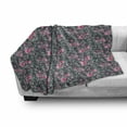 thumbnail image 3 of Floral Soft Flannel Fleece Throw Blanket, Ornamental Arrangement of Vivid Color Summer Flower Bouquet and Wild Herbs Pile, Cozy Plush for Indoor and Outdoor Use, 50" x 70", Multicolor, by Ambesonne, 3 of 6