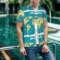 thumbnail image 6 of KLL World Map With Landmarks for Men's Baseball Shirts,Short Sleeve Casual Shirts Button Down Shirt for Men Beach Summer Wedding Shirt-3X-Large, 6 of 7