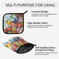 thumbnail image 3 of Yayeee Oven Mitts and Pot Holder Set of 4 Heat Resistant Kitchen Gloves Baking Hot Pad, Blue Floral Tomatoes, 3 of 5
