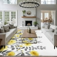 thumbnail image 3 of Yellow Floral Area Rugs 5'x7', Washable Small Throw Rugs for Laundry Room Playroom, Farmhouse Spring Flowers Leaves Indoor Outdoor Rug Non-Slip Low Pile Carpet Runner Reversible Floor Mats, 3 of 8