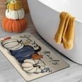 thumbnail image 6 of Thanksgiving Blue White Pumpkin Decorative Front Door Mat, Fall Give Thanks Doormat Indoor Outdoor Non-Slip Floor Entryway Rug, Autumn Seasonal Home Kitchen Decoration 17x30 Inch, 6 of 6