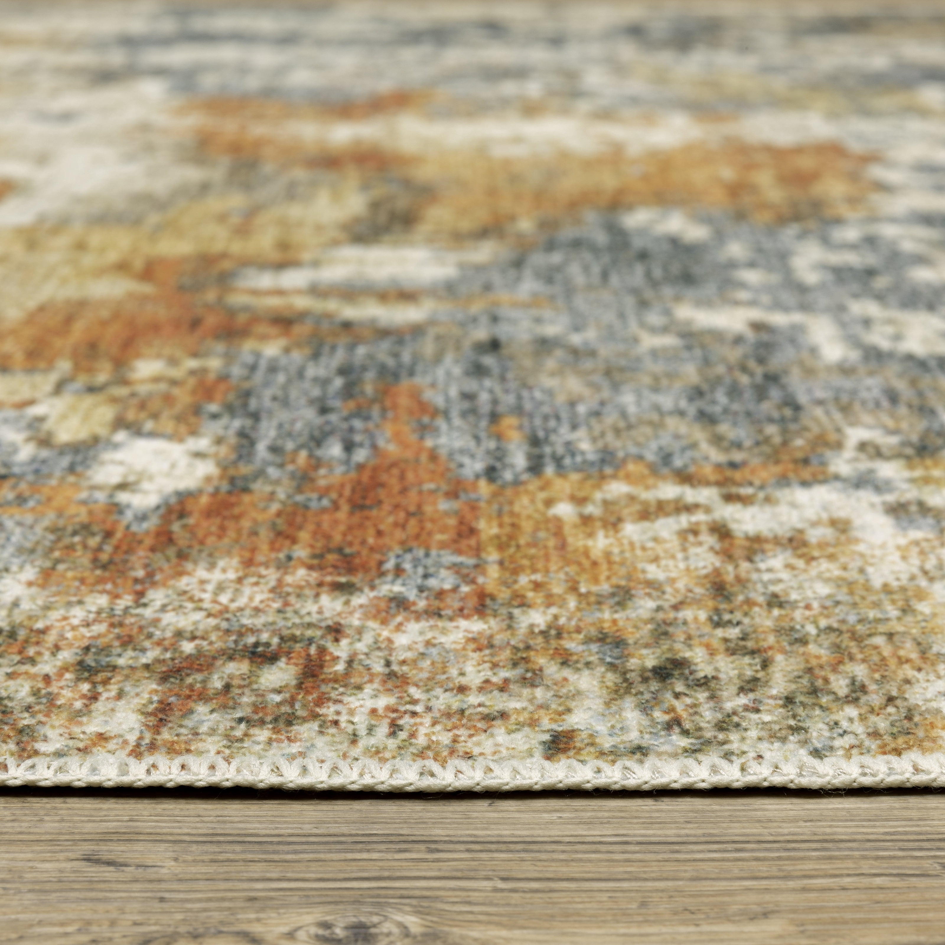 Avalon Home Marlowe Washable Contemporary Abstract Orange/ Blue Indoor Area Rug