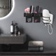 thumbnail image 2 of Soporte para secador de pelo de aluminio con almacenamiento de ABS y organizador de cables, estante de baño multifuncional para secador de pelo, plancha para el pelo, etc. (negro 29,5 x 11 x, 2 of 5