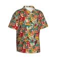 thumbnail image 2 of Easygdp Funny Owl Bird Men's Hawaiian Shirts Print Lapel Short Sleeve for Beach, vacation, party, casual occasions - Large, 2 of 9